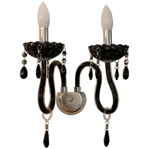 12BK ARBOTANTE MA.TERESA 2LCRISTAL NEGRO240X340X400MME14 60W IIDSA *** HA. LUMI ***