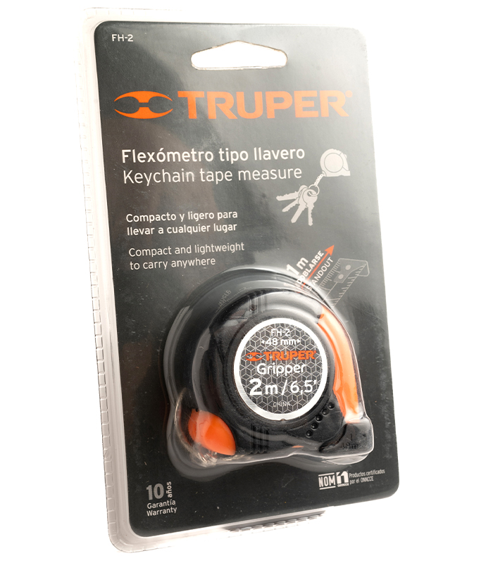 Flexómetro Tipo Llavero Truper 2m/6.5″