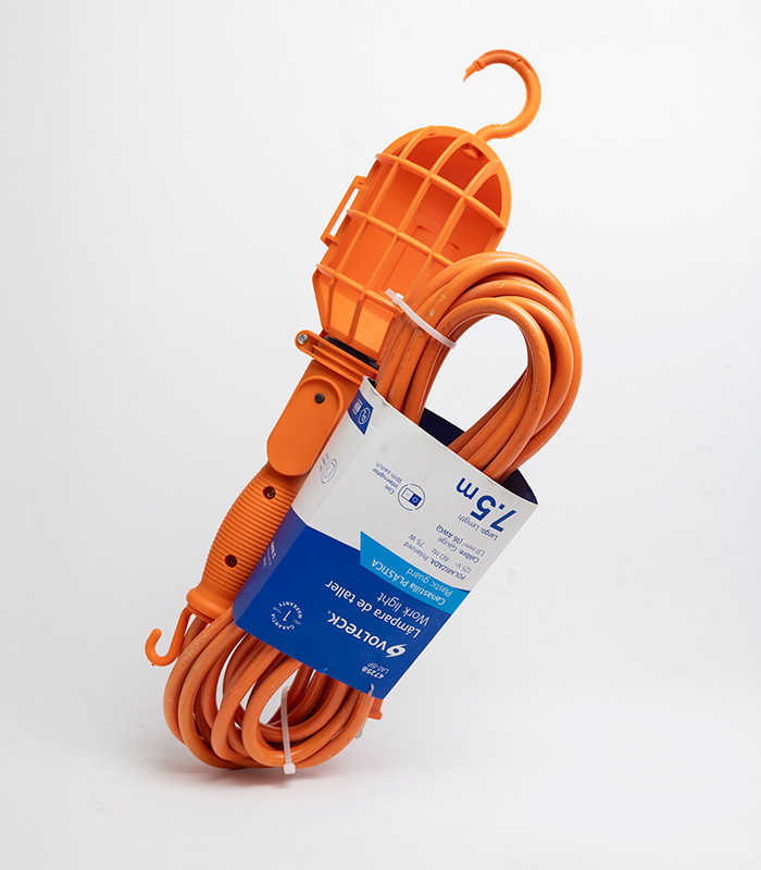 Lámpara de Taller con Canastilla plástica 7.5 M VOLTECK